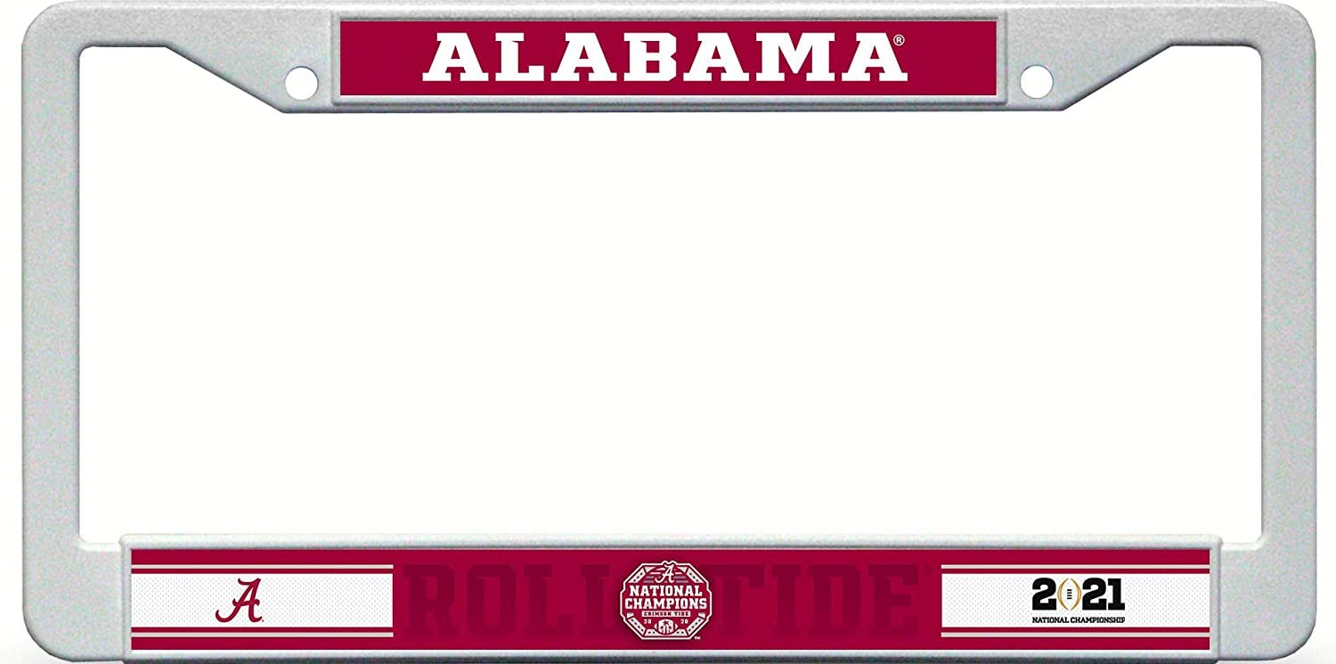 University of Alabama Crimson Tide 2020 National Champions Plastic License Plate Frame Tag Cover, 12x6 Inch