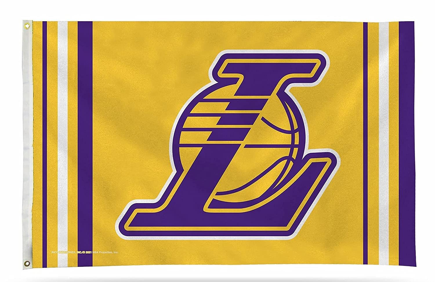 Los Angeles Lakers Premium 3x5 Feet Flag Banner, Alternate Logo, Metal Grommets, Outdoor Indoor, Single Sided