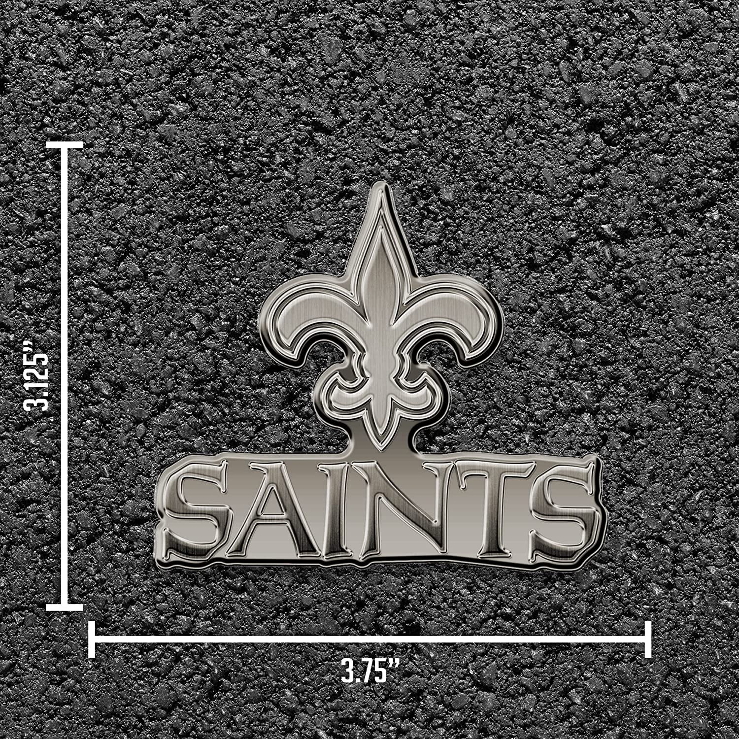 New Orleans Saints Solid Metal Auto Emblem Antique Nickel Design