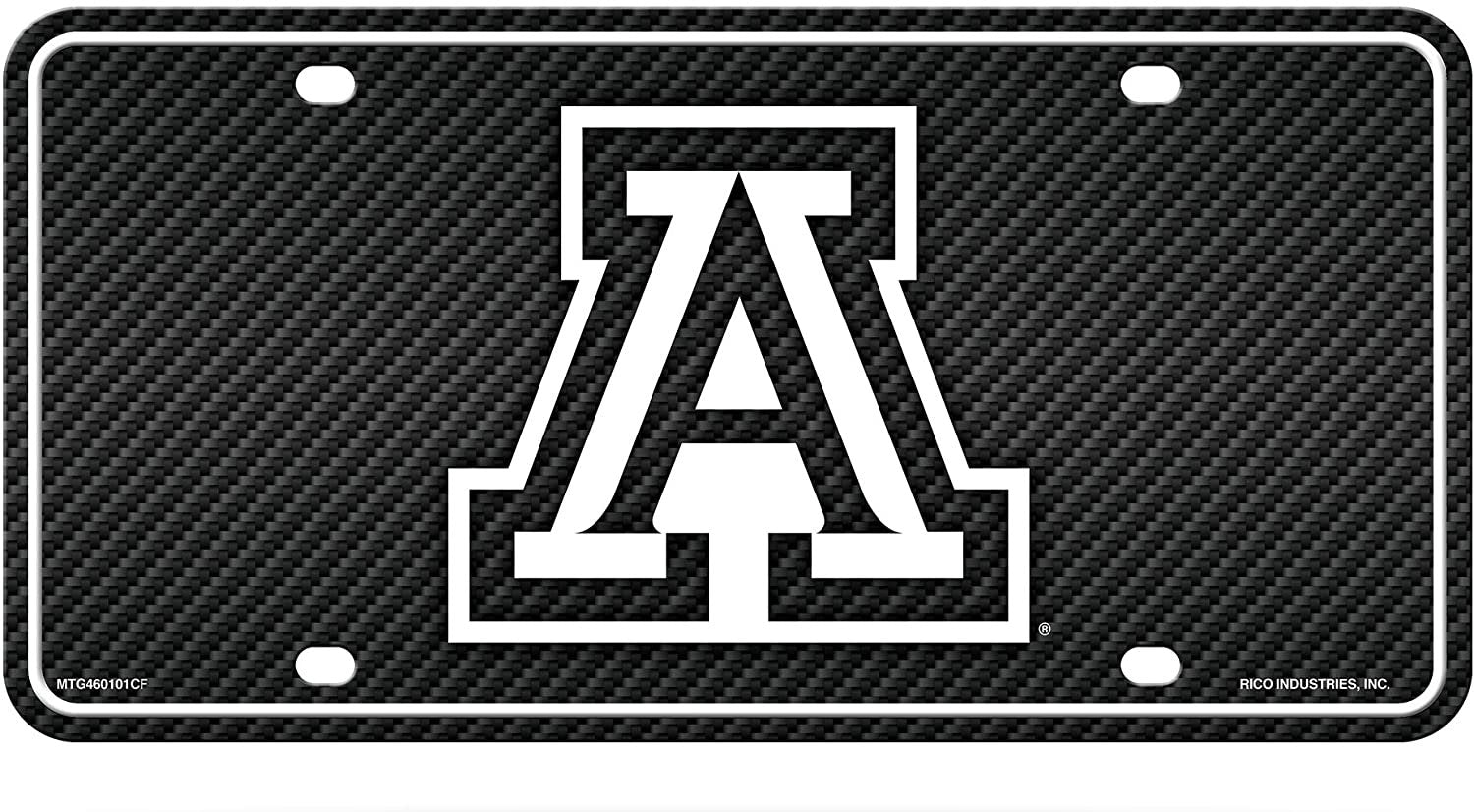 University of Arizona Wildcats Metal Auto Tag License Plate, Carbon Fiber Design, 6x12 Inch