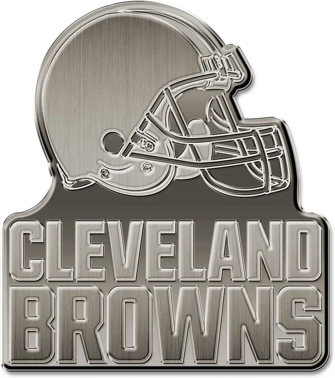 Cleveland Browns Solid Metal Auto Emblem Antique Nickel Design