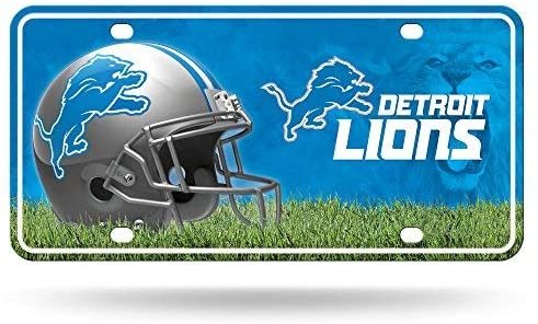 Detroit Lions Metal Auto Tag License Plate, Helmet Design, 12x6 Inch