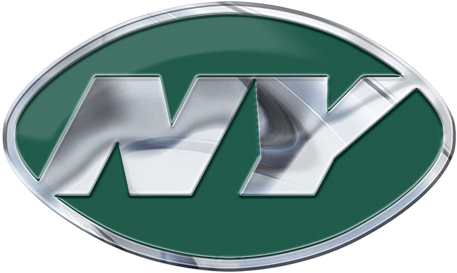 New York Jets Auto Emblem Aluminum Metal Embossed Die Cut Alternate Design