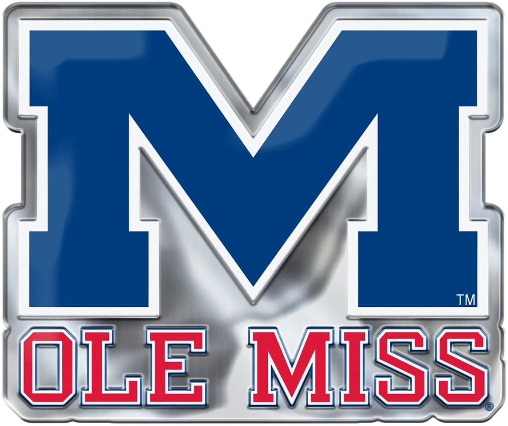 University of Mississippi Rebels Ole Miss Auto Emblem Color Metal Aluminum