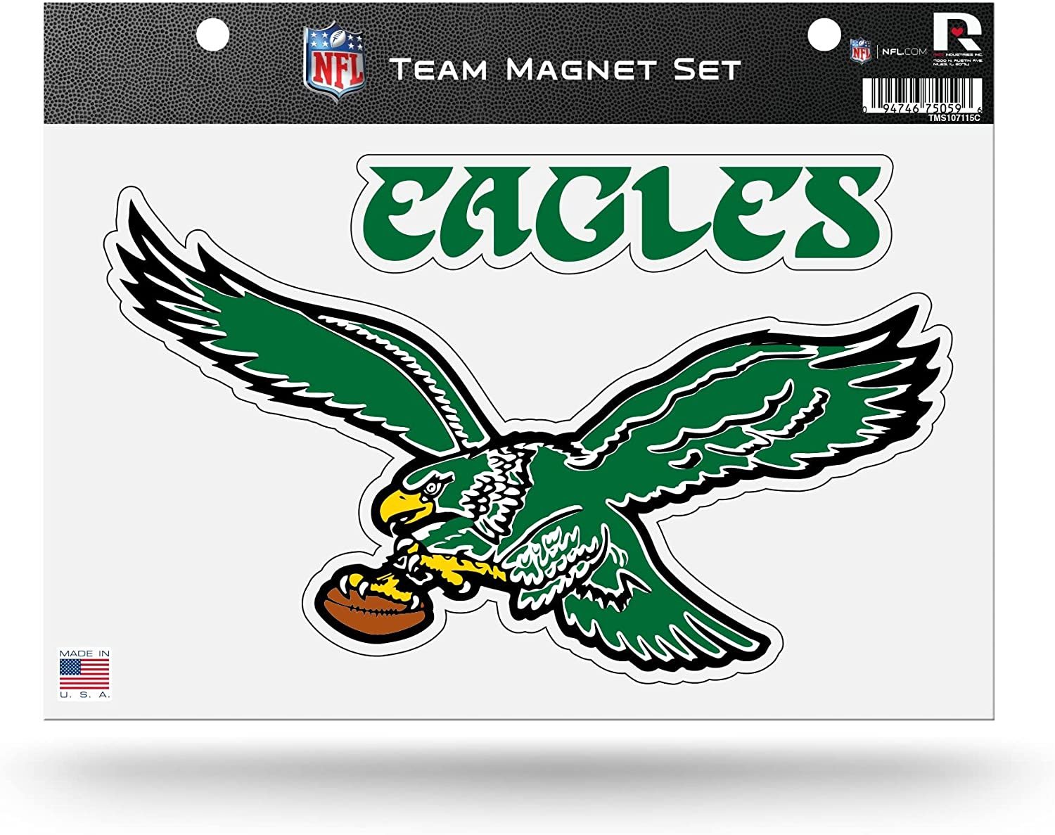 Philadelphia Eagles Retro Logo Team Multi Magnet Set, 8.5x11 Inch Sheet, Die Cut, Auto Home