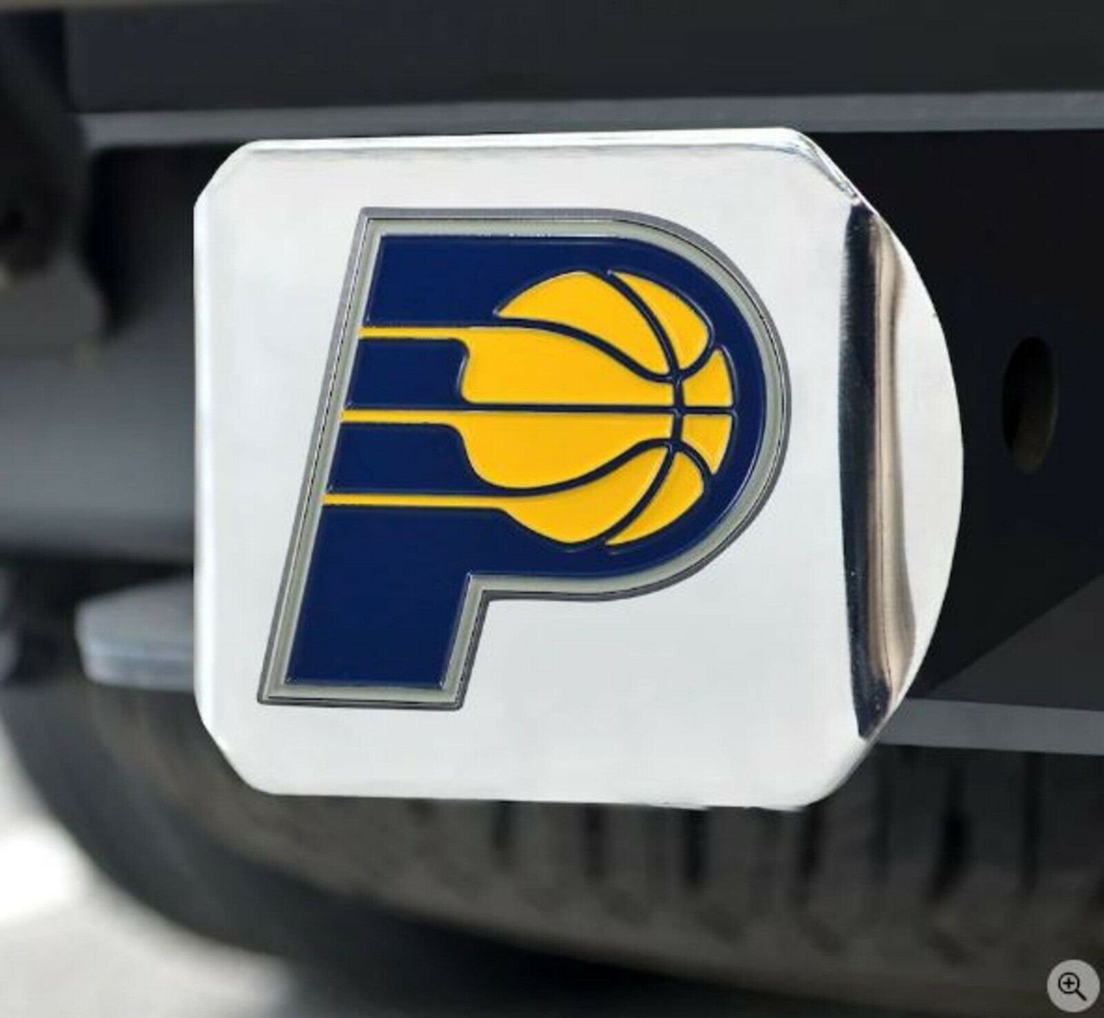 Indiana Pacers Hitch Cover Solid Metal with Raised Color Metal Emblem 2" Square Type III