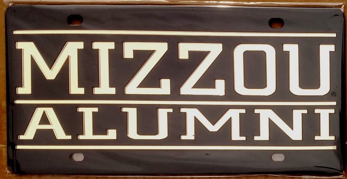 University of Missouri Tigers Alumni Premium Laser Cut Tag License Plate, Mirrored Acrylic Inlaid, 6x12 Inch