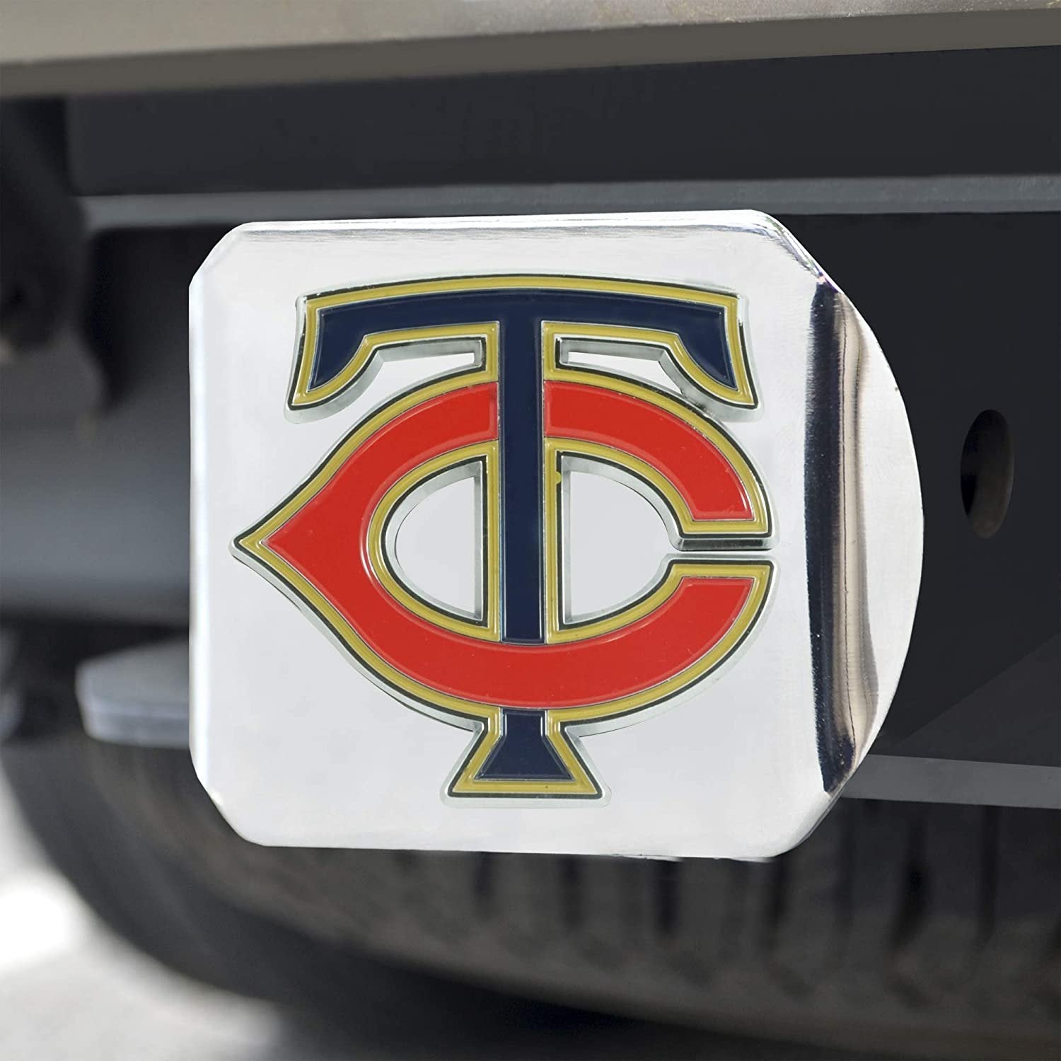 Minnesota Twins Hitch Cover Solid Metal with Raised Color Metal Emblem 2" Square Type III