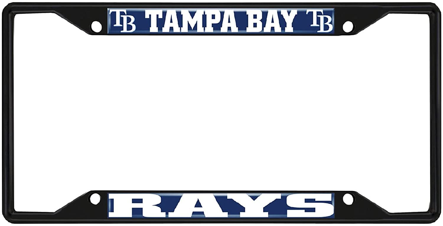 Fanmats MLB Tampa Bay Rays Black Metal License Plate Frame