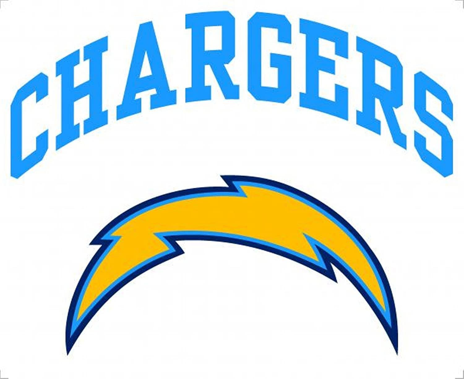 Los Angeles Chargers 8" Arched Decal Flat Vinyl Reusable Repositionable Auto Home Football
