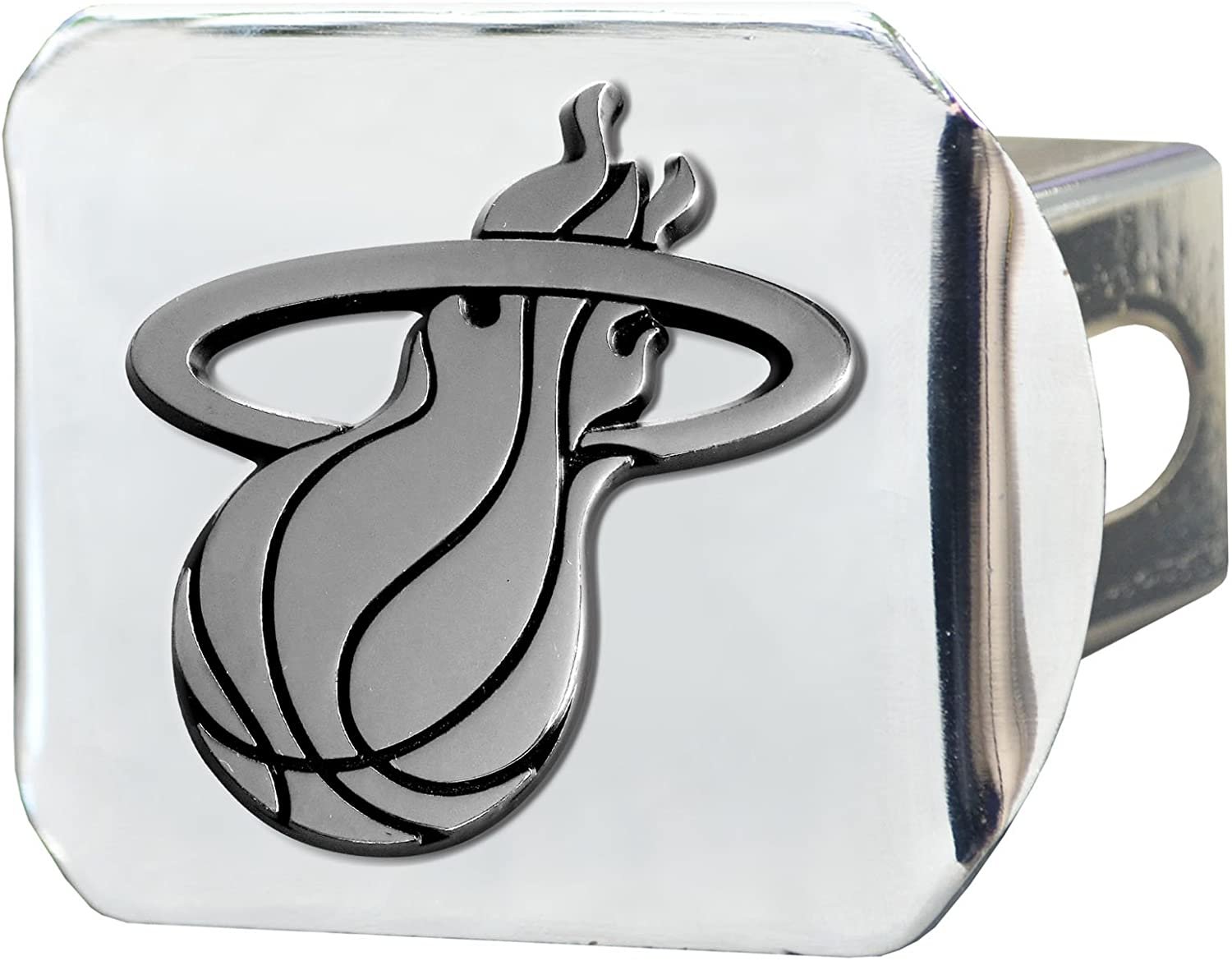 Miami Heat Hitch Cover Solid Metal with Raised Chrome Metal Emblem 2" Square Type III