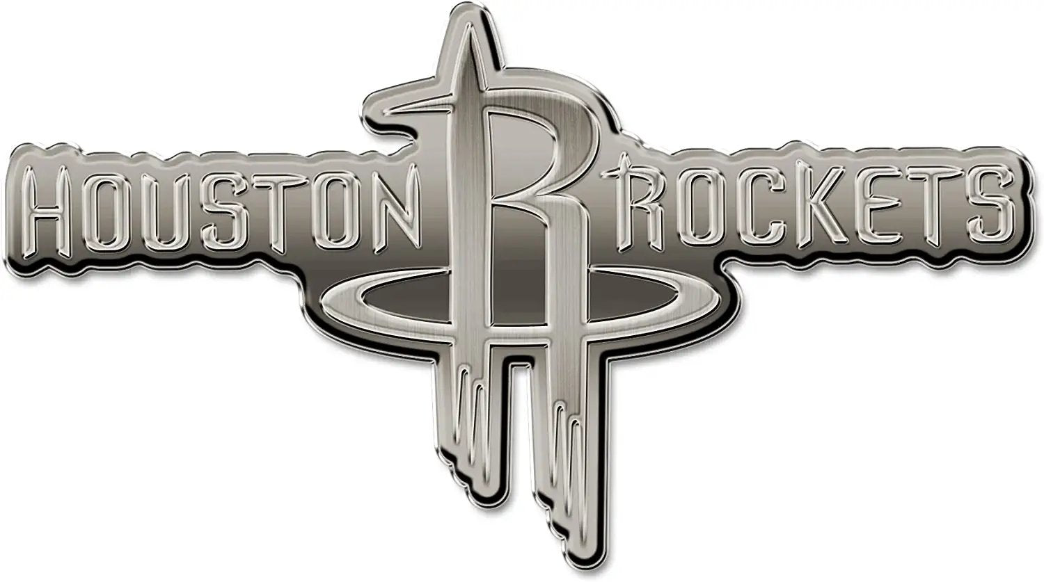 Houston Rockets Solid Metal Auto Emblem Antique Nickel for Car/Truck/SUV