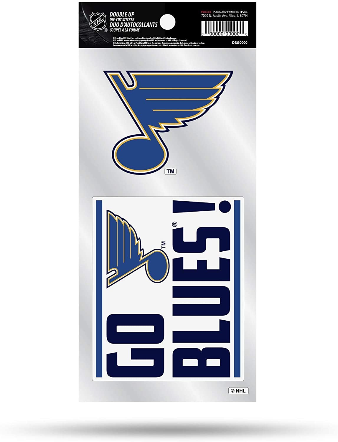 St Louis Blues Double Up Die Cut 2-Piece Sticker Sheet