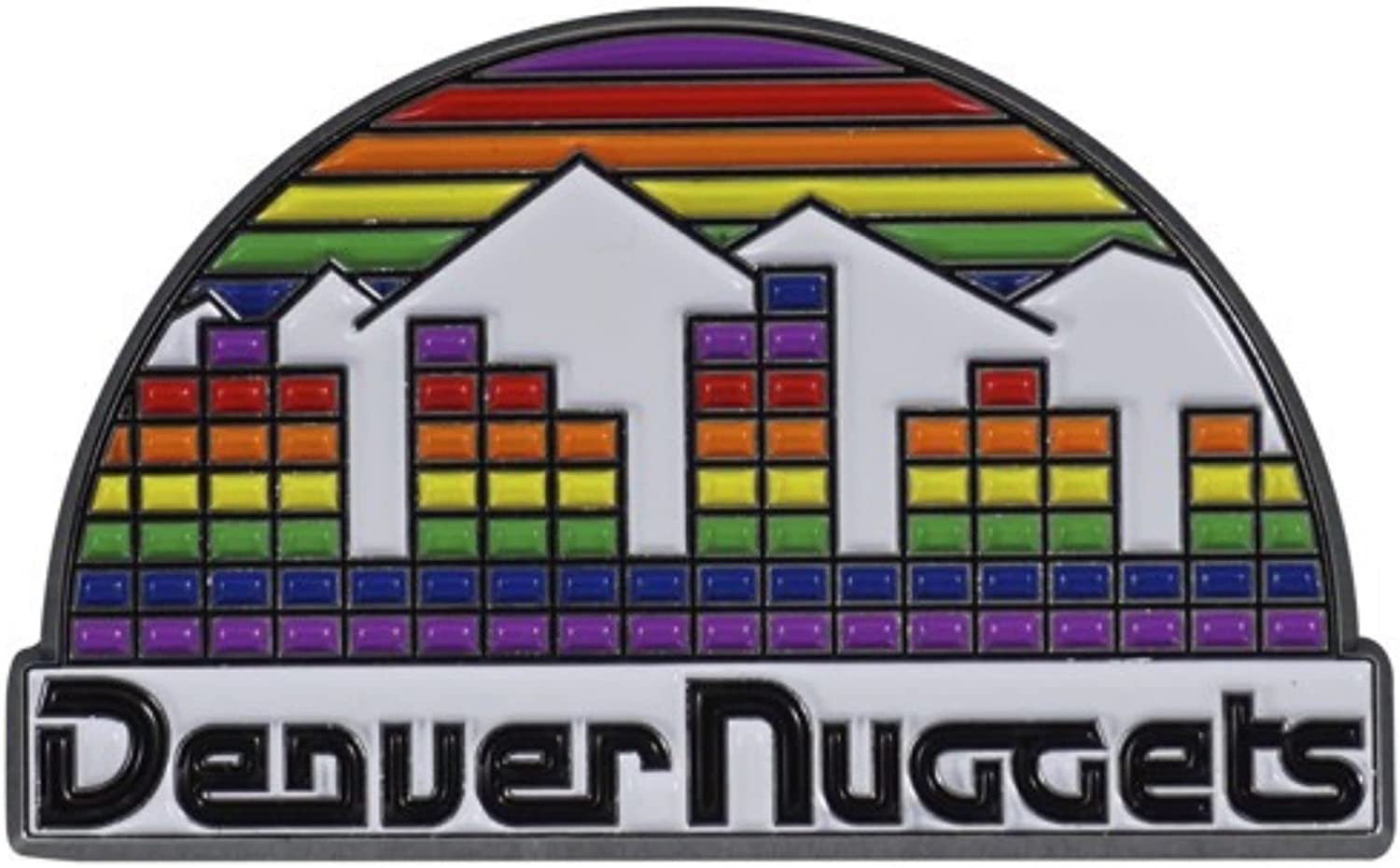 Denver Nuggets Premium Solid Metal Raised Auto Emblem, Shape Cut, Adhesive Backing