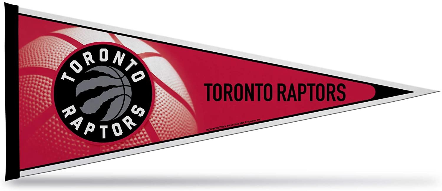 Toronto Raptors Soft Felt Pennant, Basketball Design, 12x30 Inch, Easy To Hang
