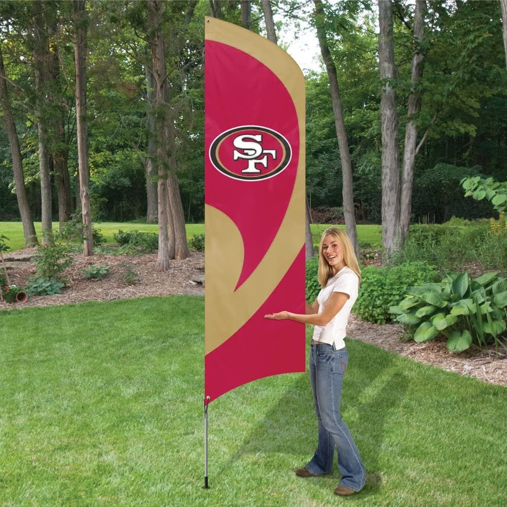 San Francisco 49ers Tall Team Flag Tailgating Flag Kit 8.5 x 2.5 feet with Pole