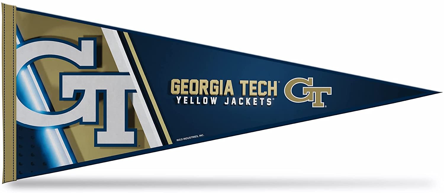 Georgia Tech Yellow Jackets Soft Felt Pennant, Primary Design, 12x30 Inch, Easy To Hang