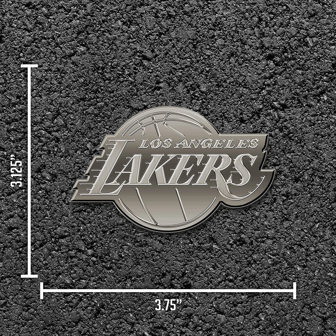 Los Angeles Lakers Solid Metal Auto Emblem Antique Nickel for Car/Truck/SUV