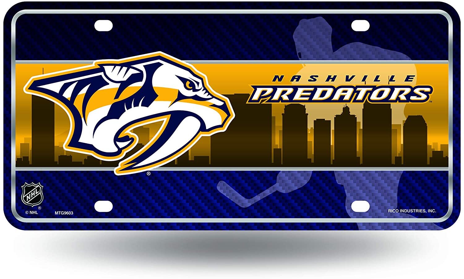 Nashville Predators Metal Auto Tag License Plate, City Design, 12x6 Inch
