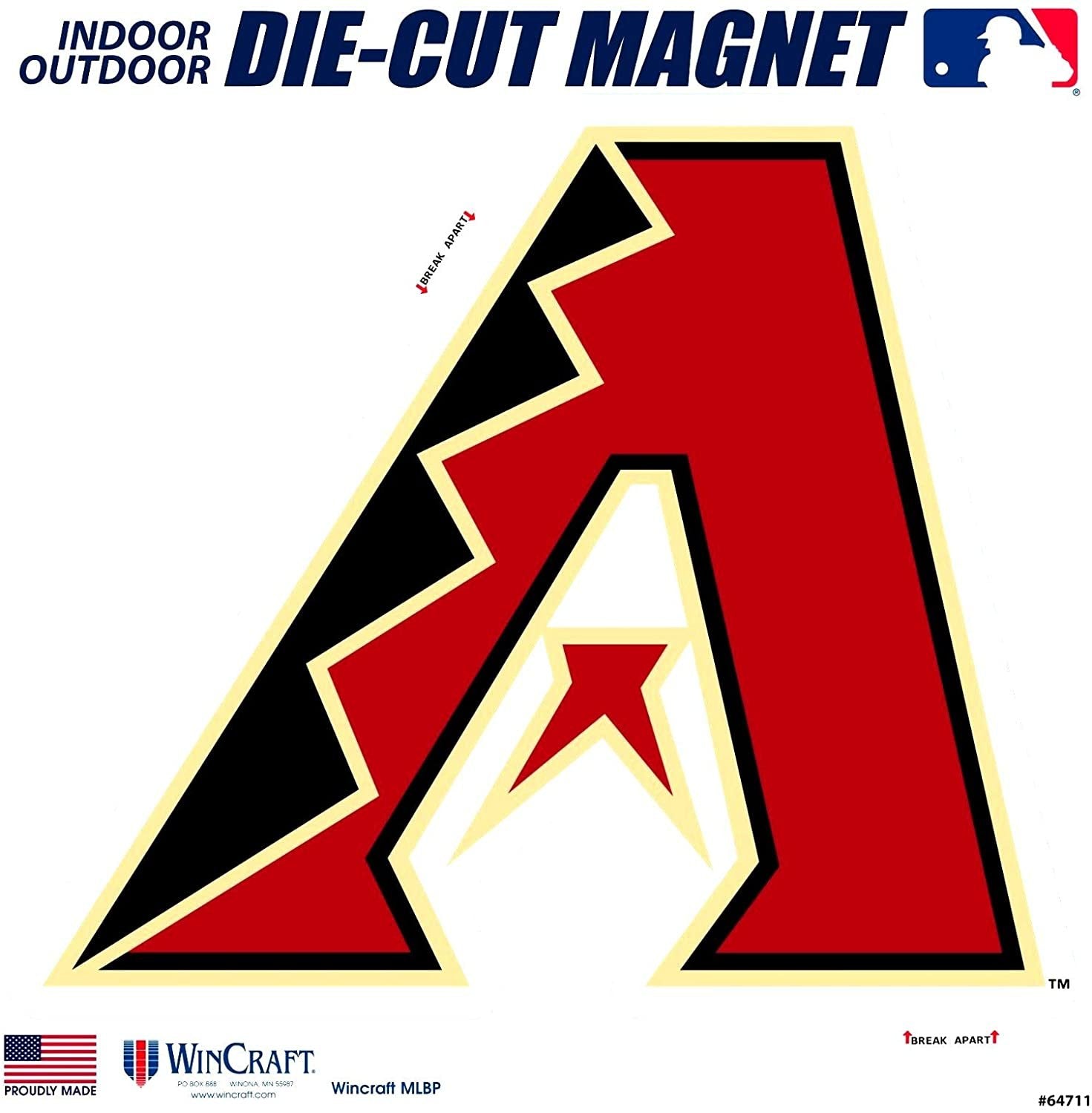 Stockdale Arizona Diamondbacks SD 12" Magnet Die Cut Vinyl Auto Home Heavy Duty Baseball