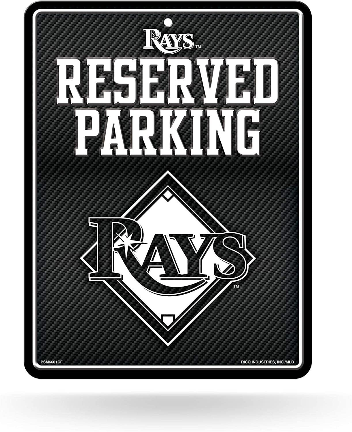 Tampa Bay Rays Metal Parking Novelty Wall Sign 8.5 x 11 Inch Carbon Fiber Design