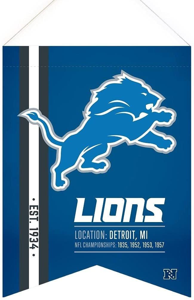 Detroit Lions 18 x 24 Inch Scroll Flag Banner Premium Quality Soft Felt