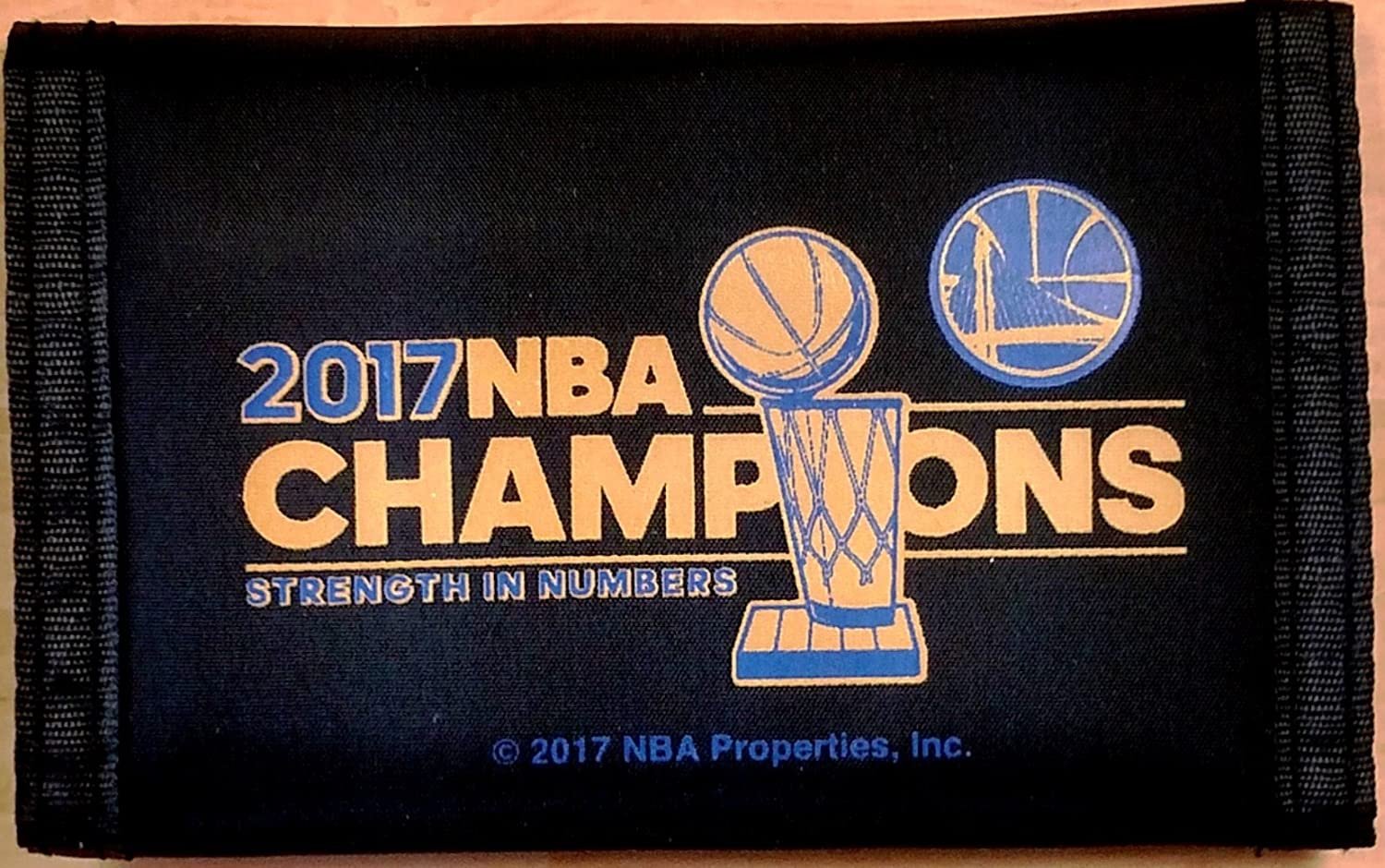 Golden State Warriors 2017 Champions Deluxe Printed Nylon Trifold Wallet with Hook & Loop Closure Basketball