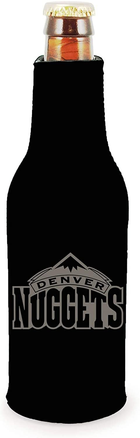 Denver Nuggets 2-Pack Tonal Black Design Zipper Bottle Neoprene Beverage Insulator Holder Basketball