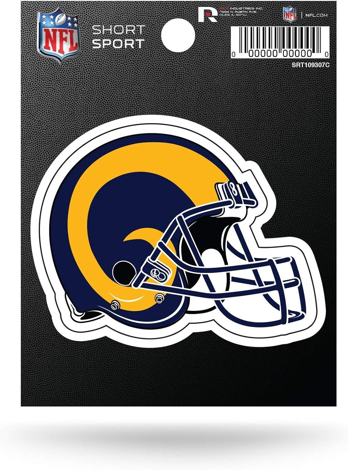 Los Angeles Rams Decal Sticker, Retro Helmet Design, Flat Vinyl, 3.5 Inch Die Cut, Full Adhesive Backing
