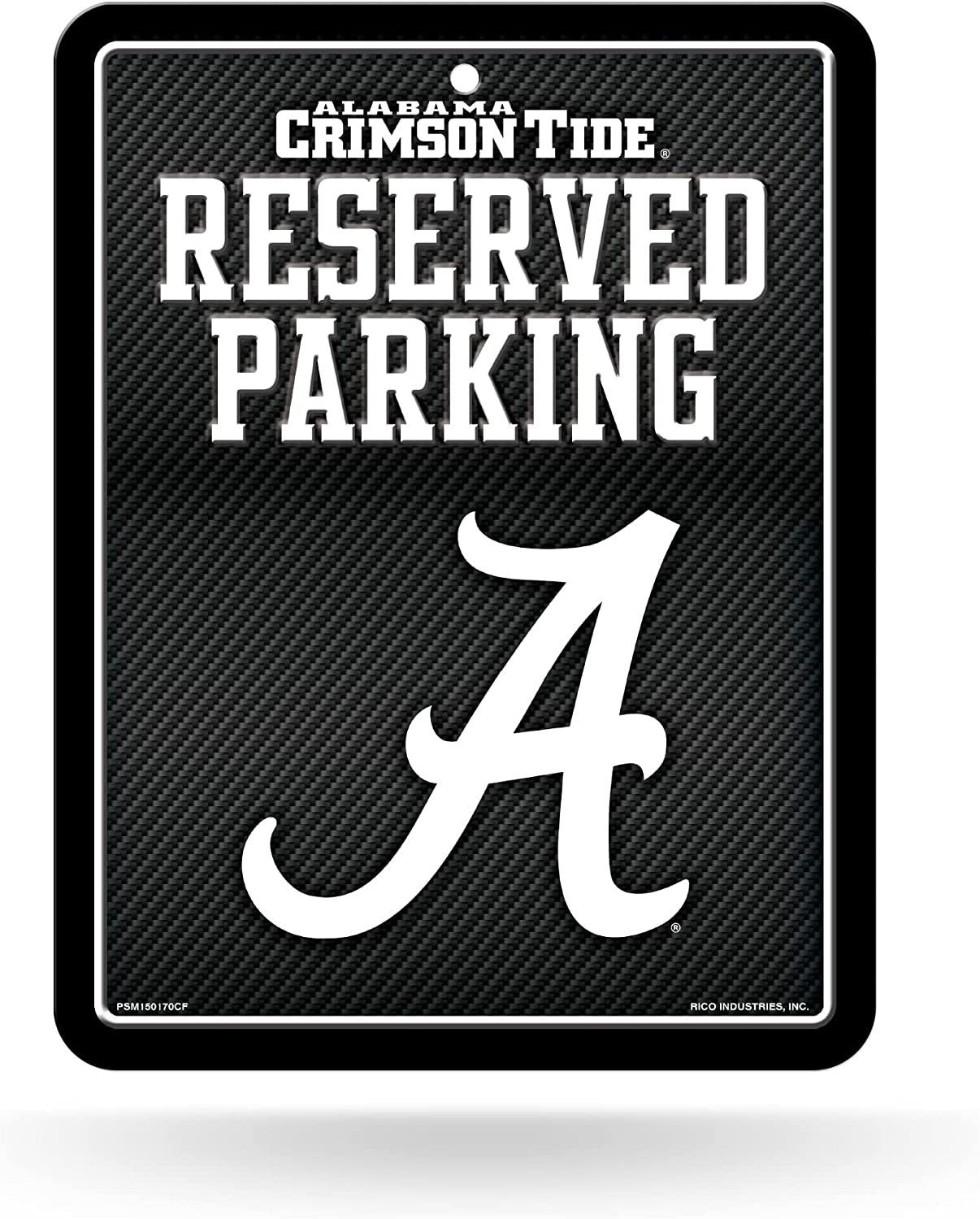 University of Alabama Crimson Tide Metal Parking Novelty Wall Sign 8.5 x 11 Inch Carbon Fiber Design