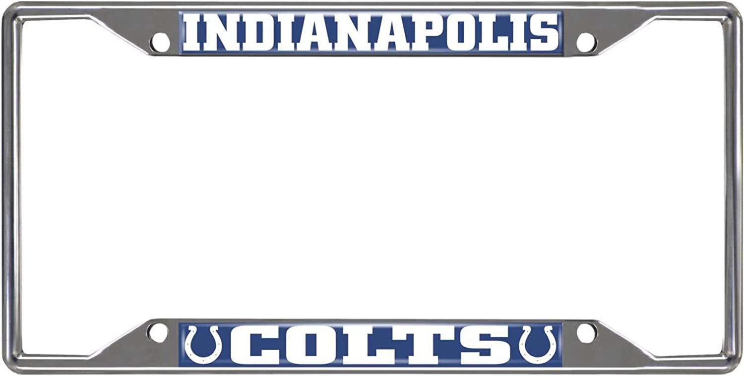 Indianapolis Colts Metal License Plate Frame Chrome Tag Cover 6x12 Inch