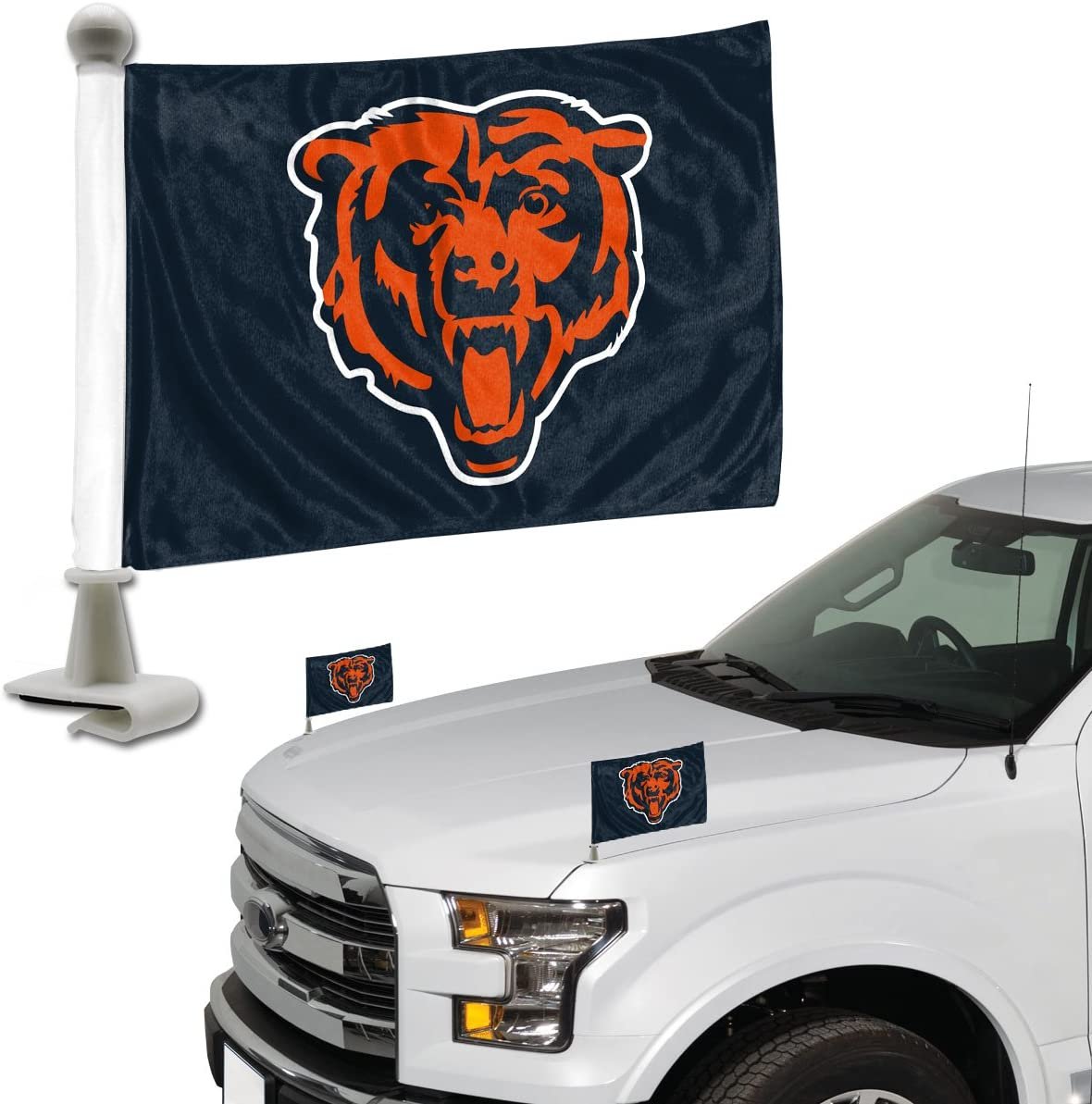 Promark NFL Chicago Bears Flag Set 2-Piece Ambassador Style, Team Color, One Size