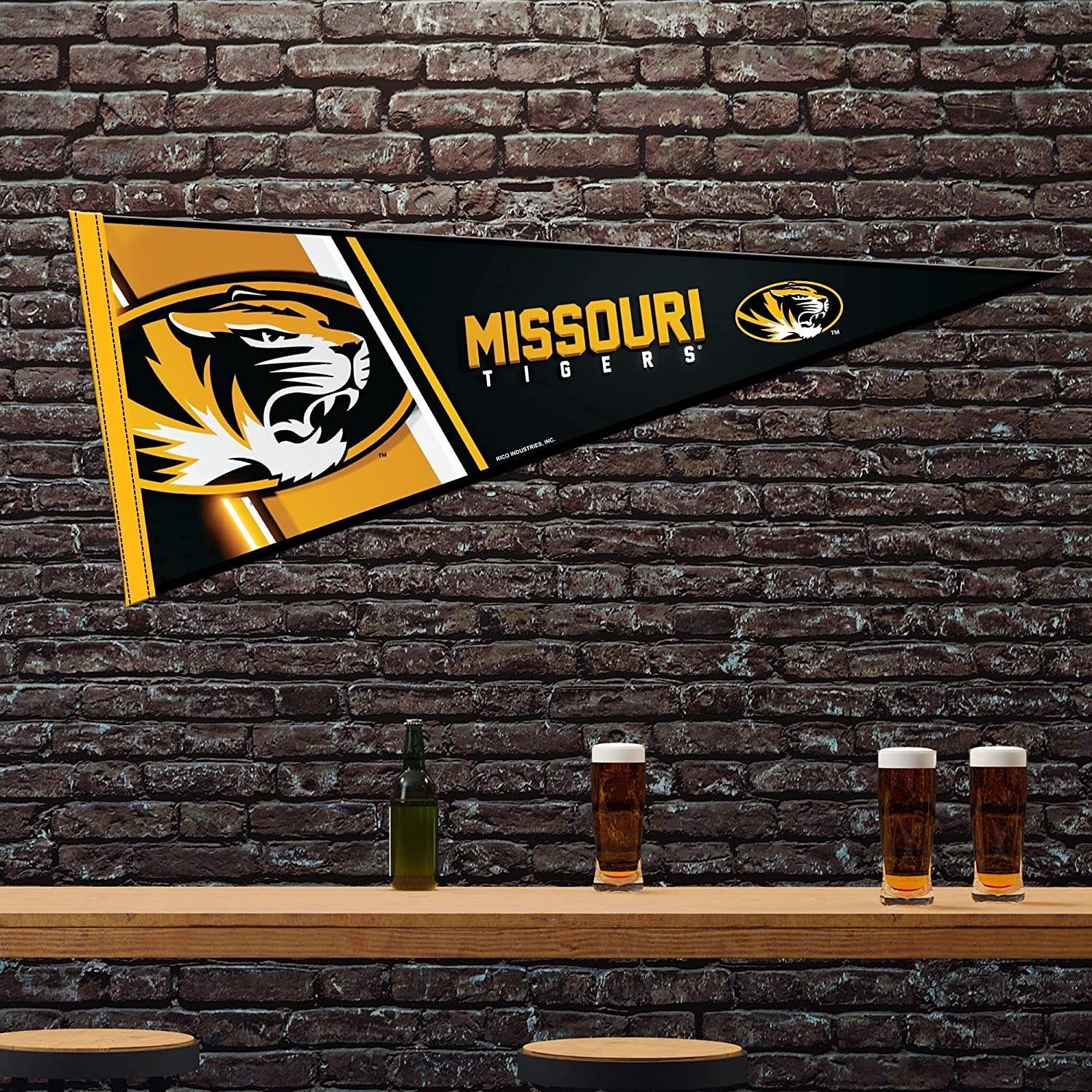 University of Missouri Tigers Soft Felt Pennant, Primary Design, 12x30 Inch, Easy To Hang