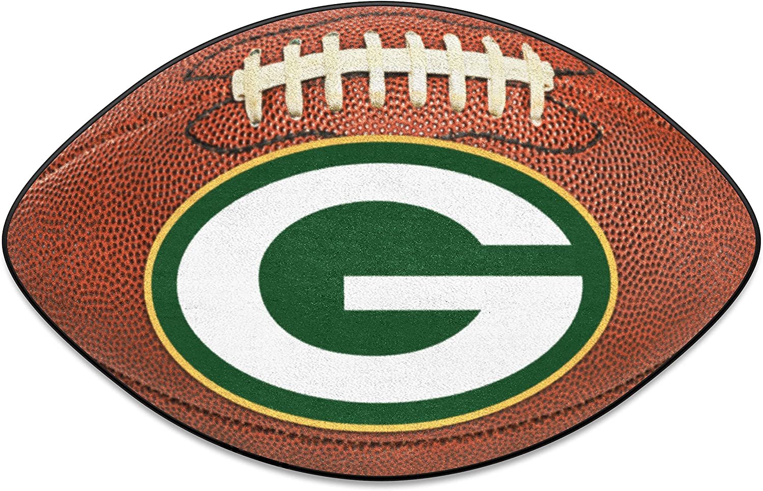 Green Bay Packers Floor Mat Area Rug, 20x32 Inch, Non-Skid Backing, Football Design