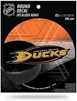 Anaheim Ducks 4 Inch Round Sticker Decal Flat Vinyl Full Adhesive Backing