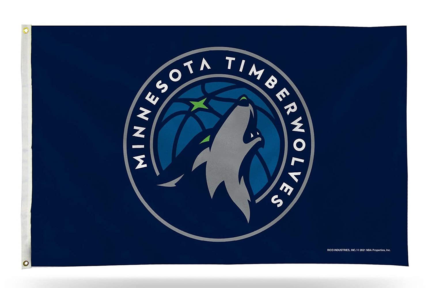 Minnesota Timberwolves Premium 3x5 Feet Flag Banner, Logo Design, Metal Grommets, Outdoor Use, Single Sided