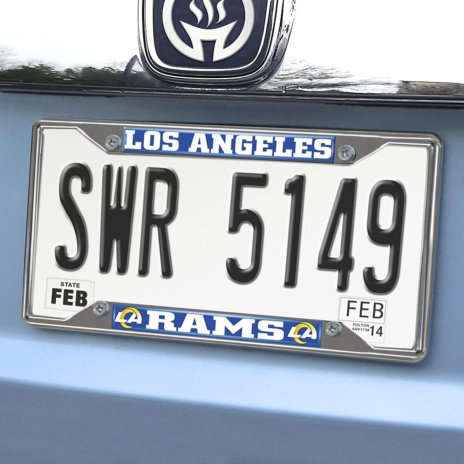 Los Angeles Rams Metal License Plate Frame Chrome Tag Cover 6x12 Inch