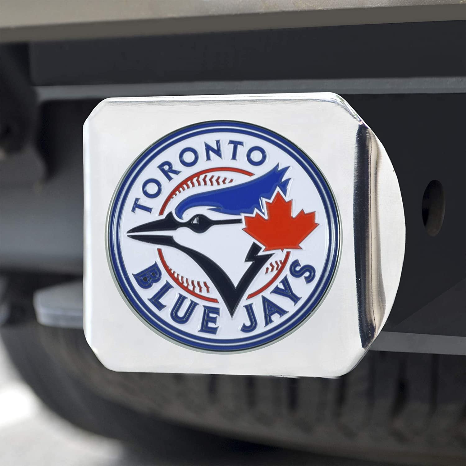 Toronto Blue Jays Hitch Cover Solid Metal with Raised Color Metal Emblem 2" Square Type III