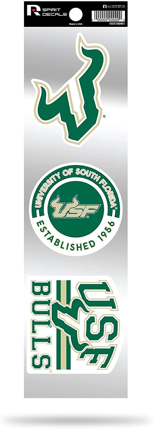 University of South Florida Bulls USF Retro Decal Sticker Sheet 3-Piece