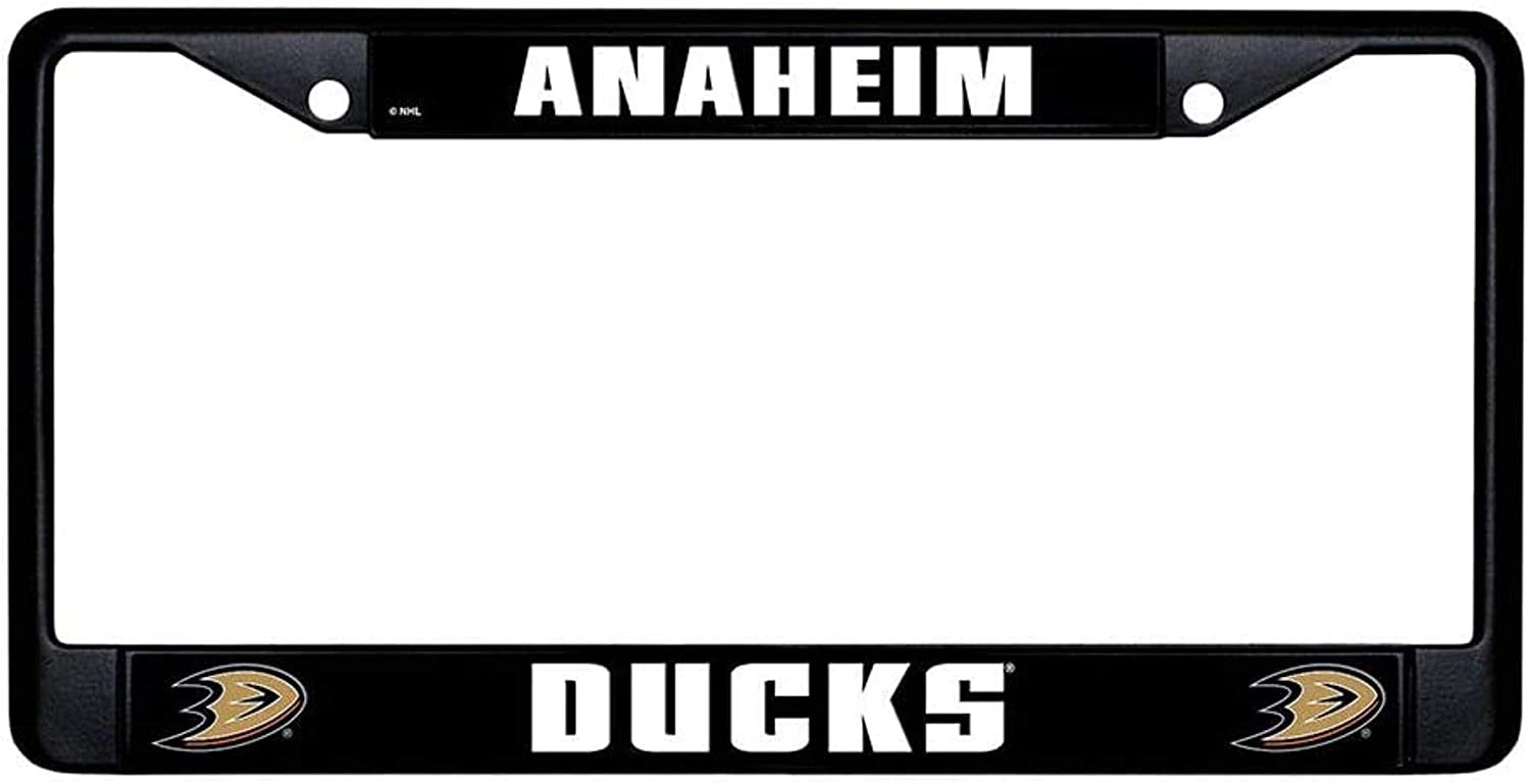 Anaheim Ducks Premium Black Metal License License Plate Frame Tag Cover, 12x6 Inch