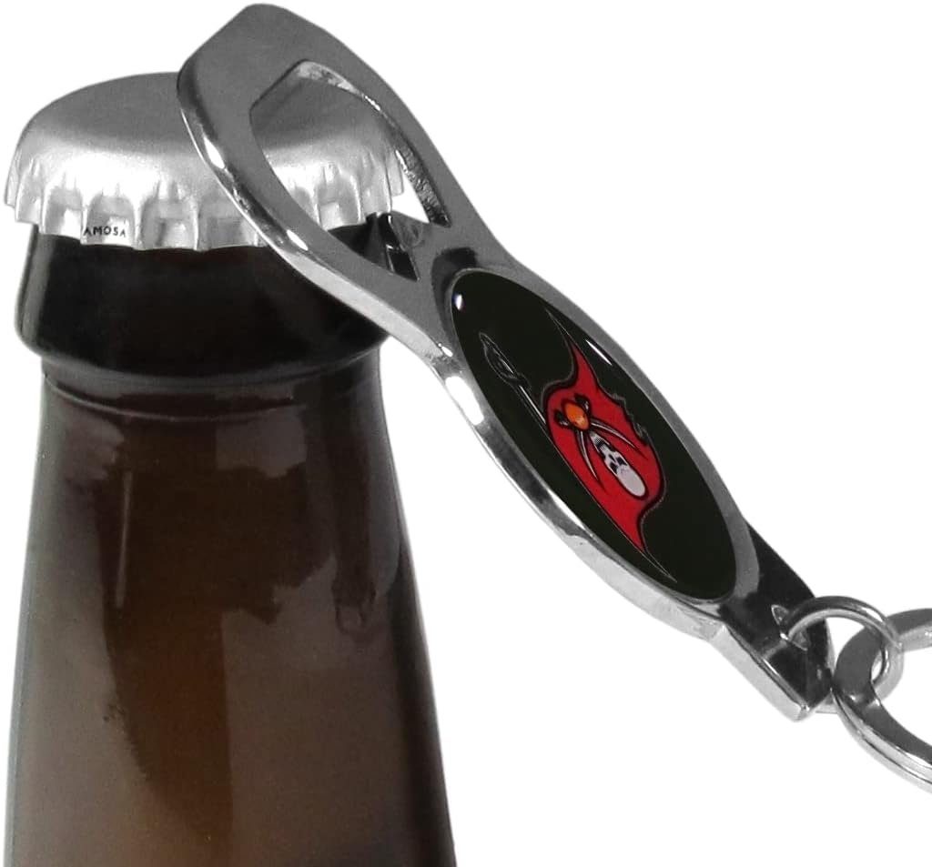 Tampa Bay Buccaneers Premium Solid Metal Bottle Opener Keychain, Silver Key Ring, Team Logo