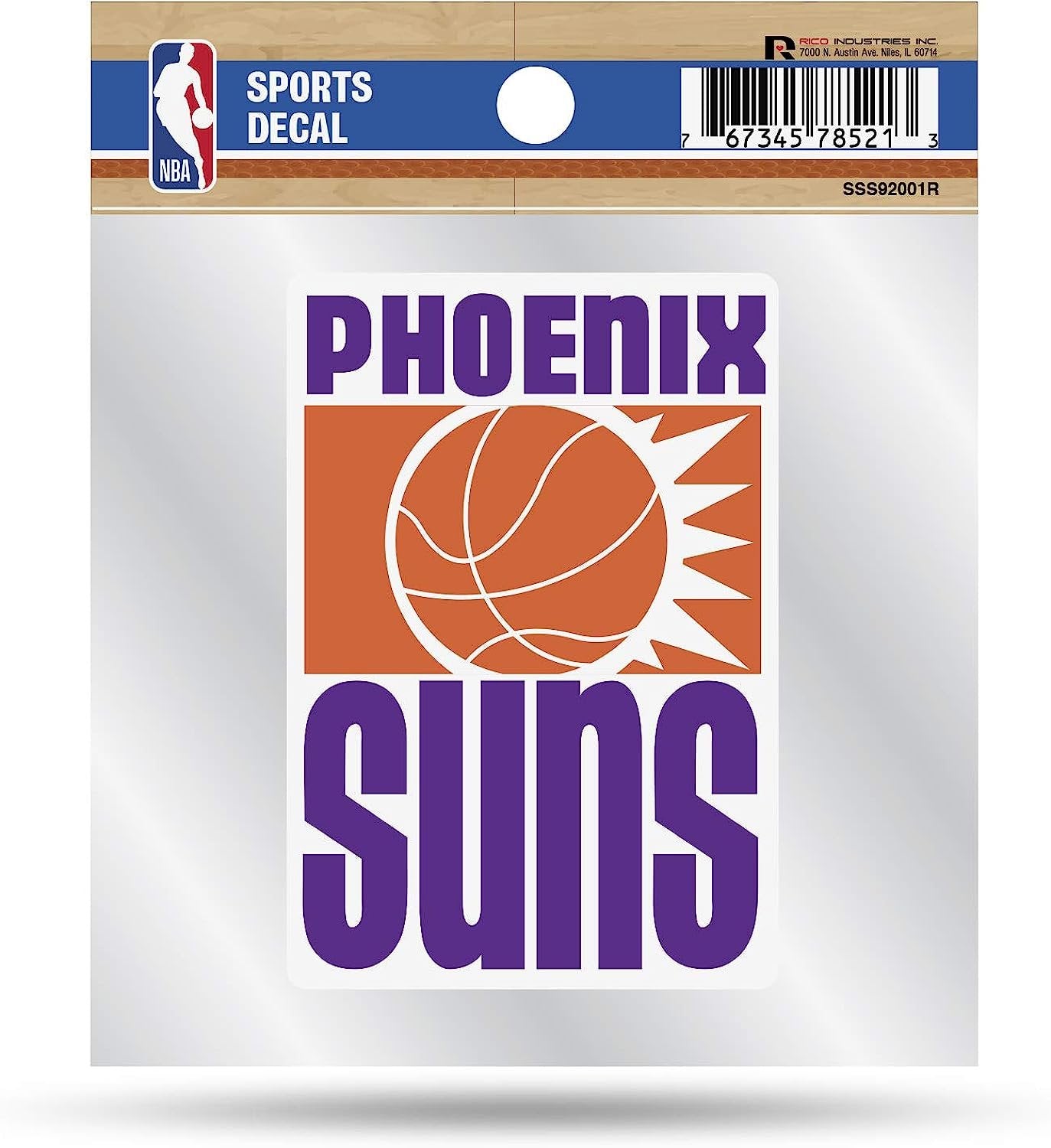 Phoenix Suns 4x4 Inch Die Cut Decal Sticker, Retro Logo, Clear Backing