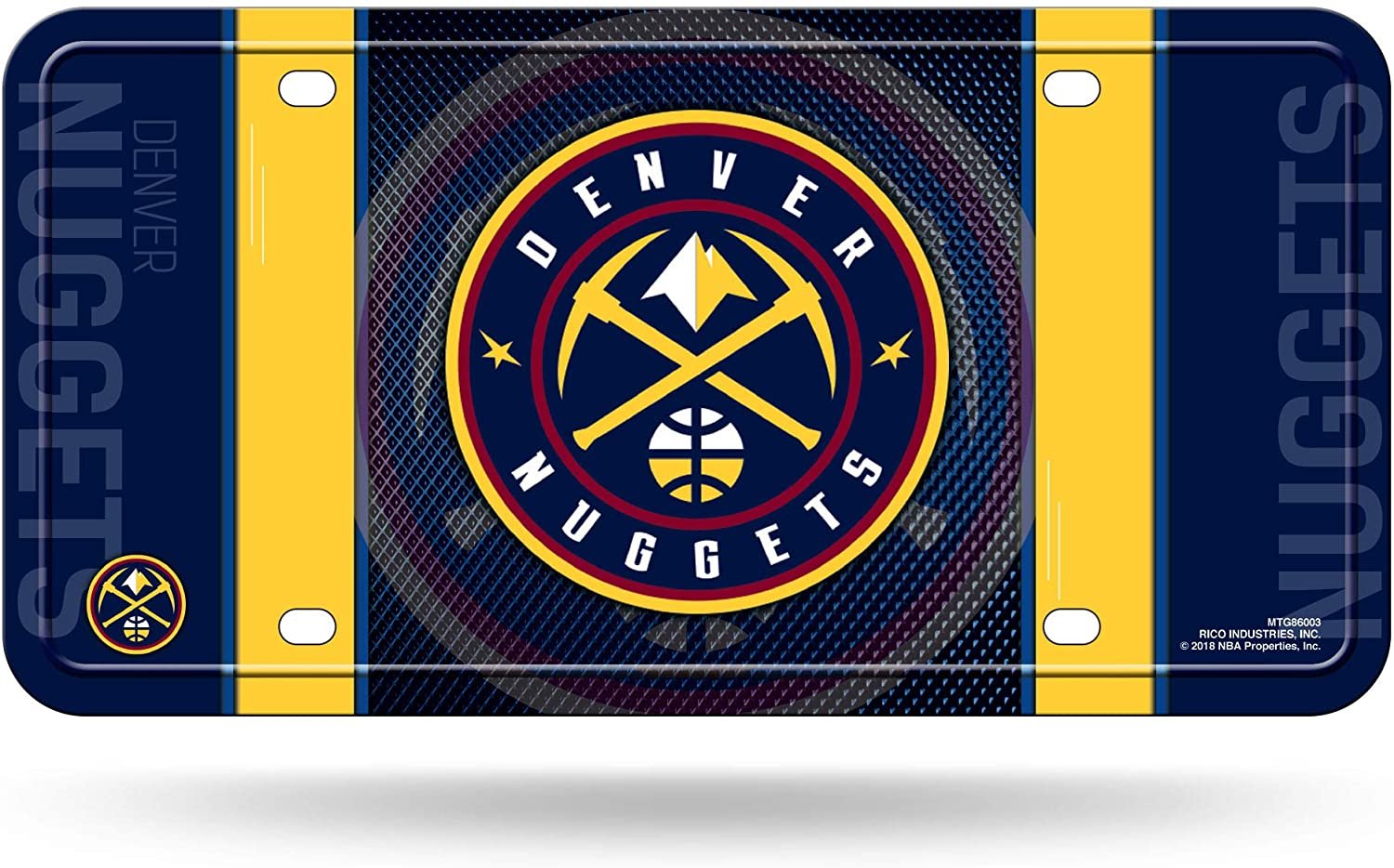 Denver Nuggets Metal Auto Tag License Plate, Jersey Design, 6x12 Inch