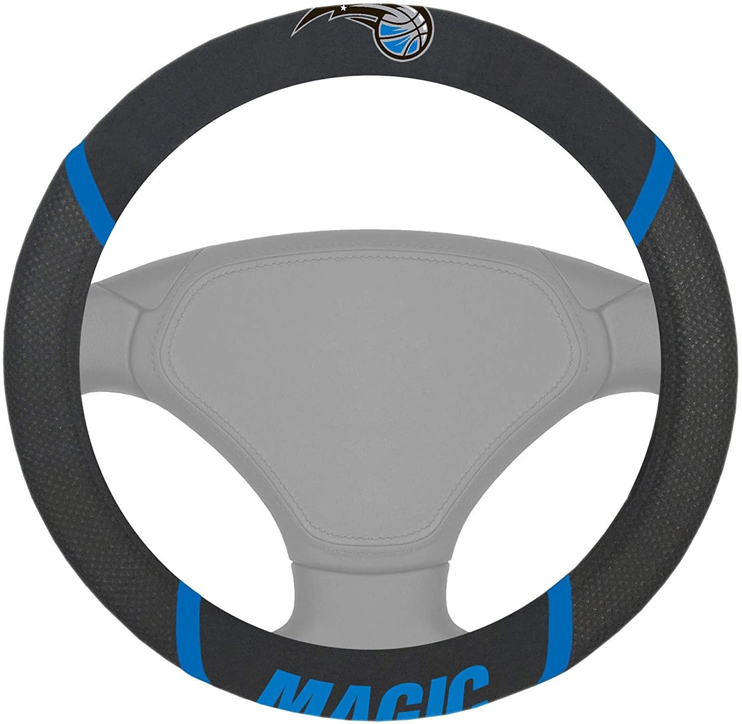 Orlando Magic Steering Wheel Cover Premium Embroidered Black 15 Inch