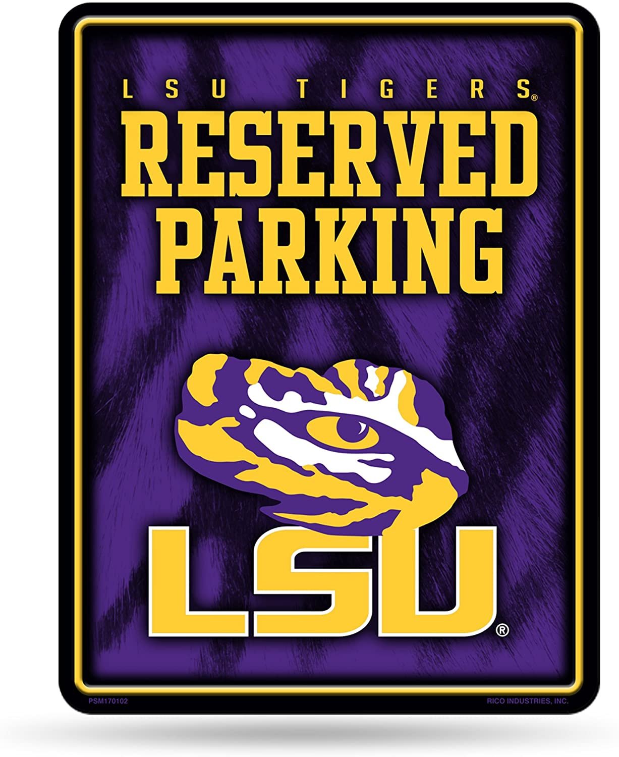 LSU Tigers Metal Parking Sign