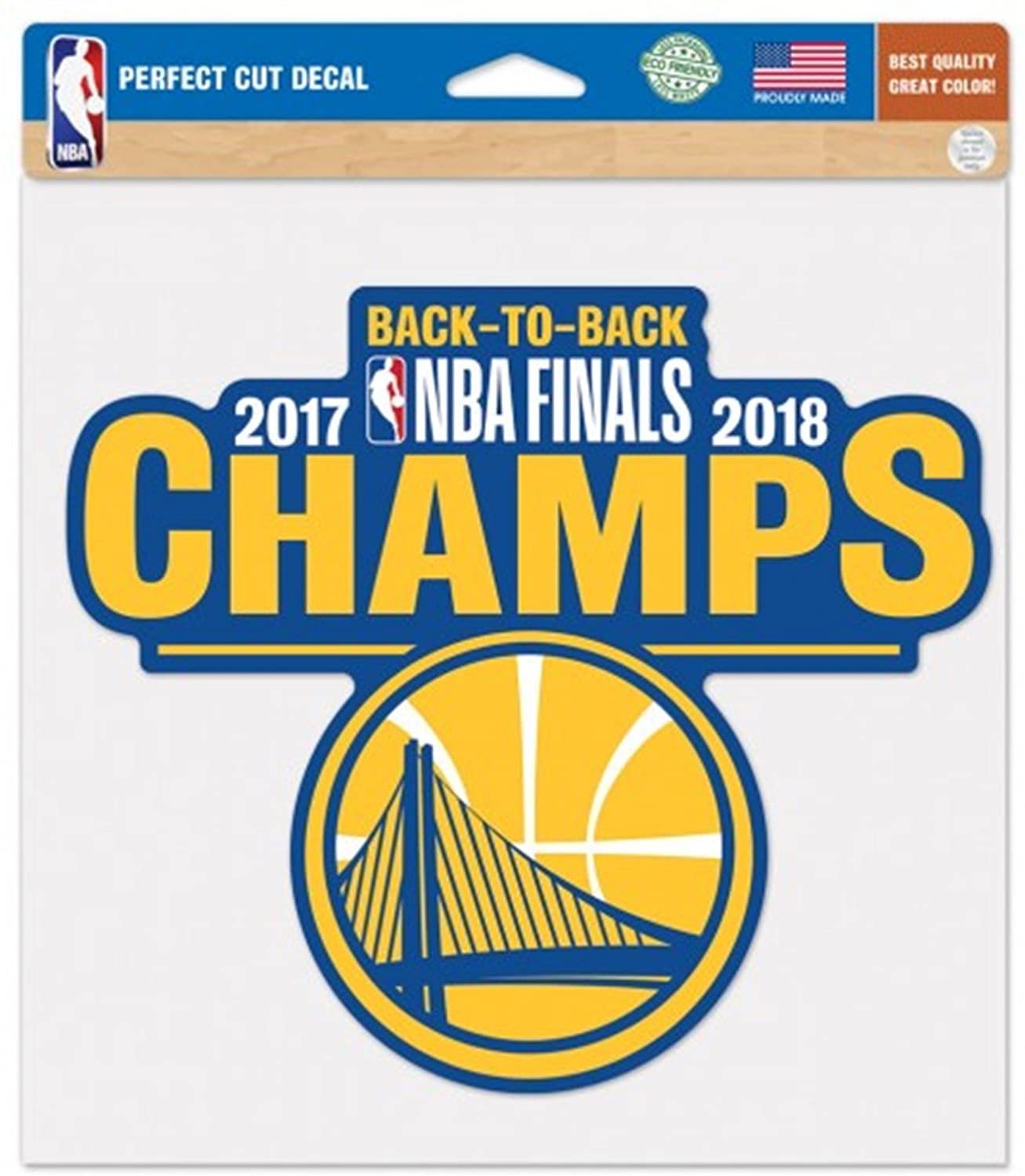 Golden State Warriors 2018 Champions 8 Inch Decal Sticker, Vinyl Die Cut, Auto Home