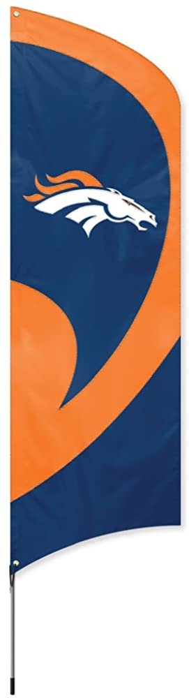 Denver Broncos Tall Team Flag Tailgating Flag Kit 8.5 x 2.5 feet with Pole