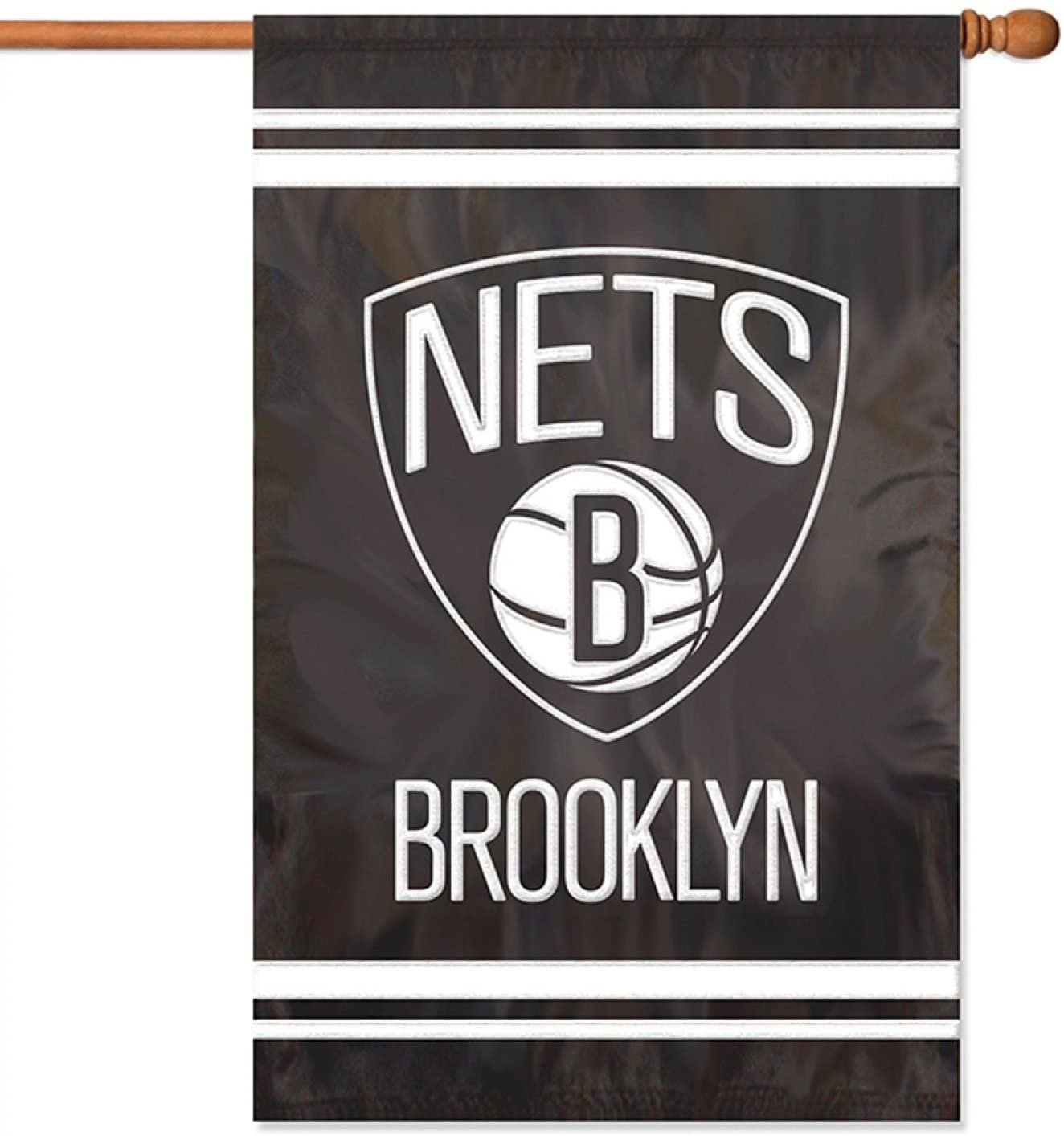 Brooklyn Nets Premium Double Sided Banner Flag Applique Embroidered 28x44 Inches