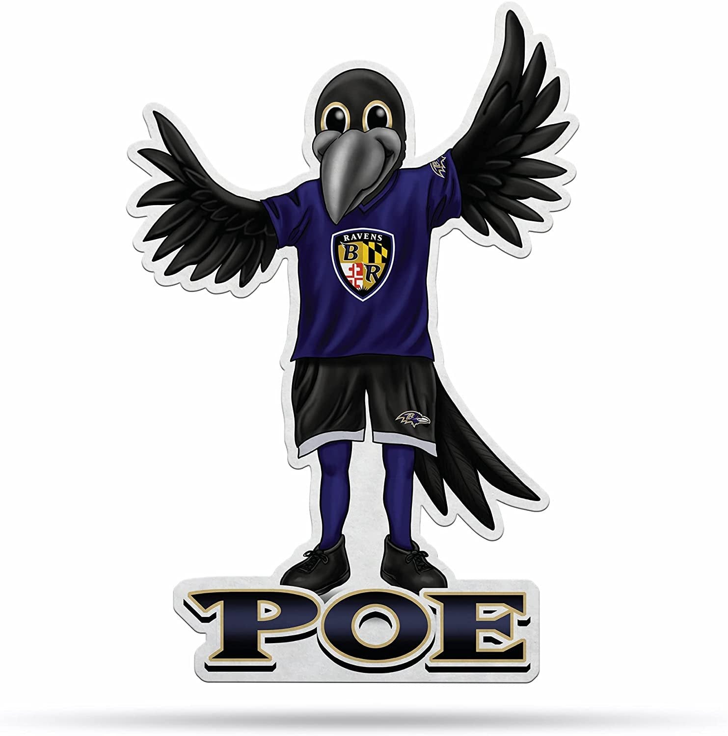 Baltimore Ravens Soft Felt Wall Pennant Mascot Design 18 Inch Easy to Hang