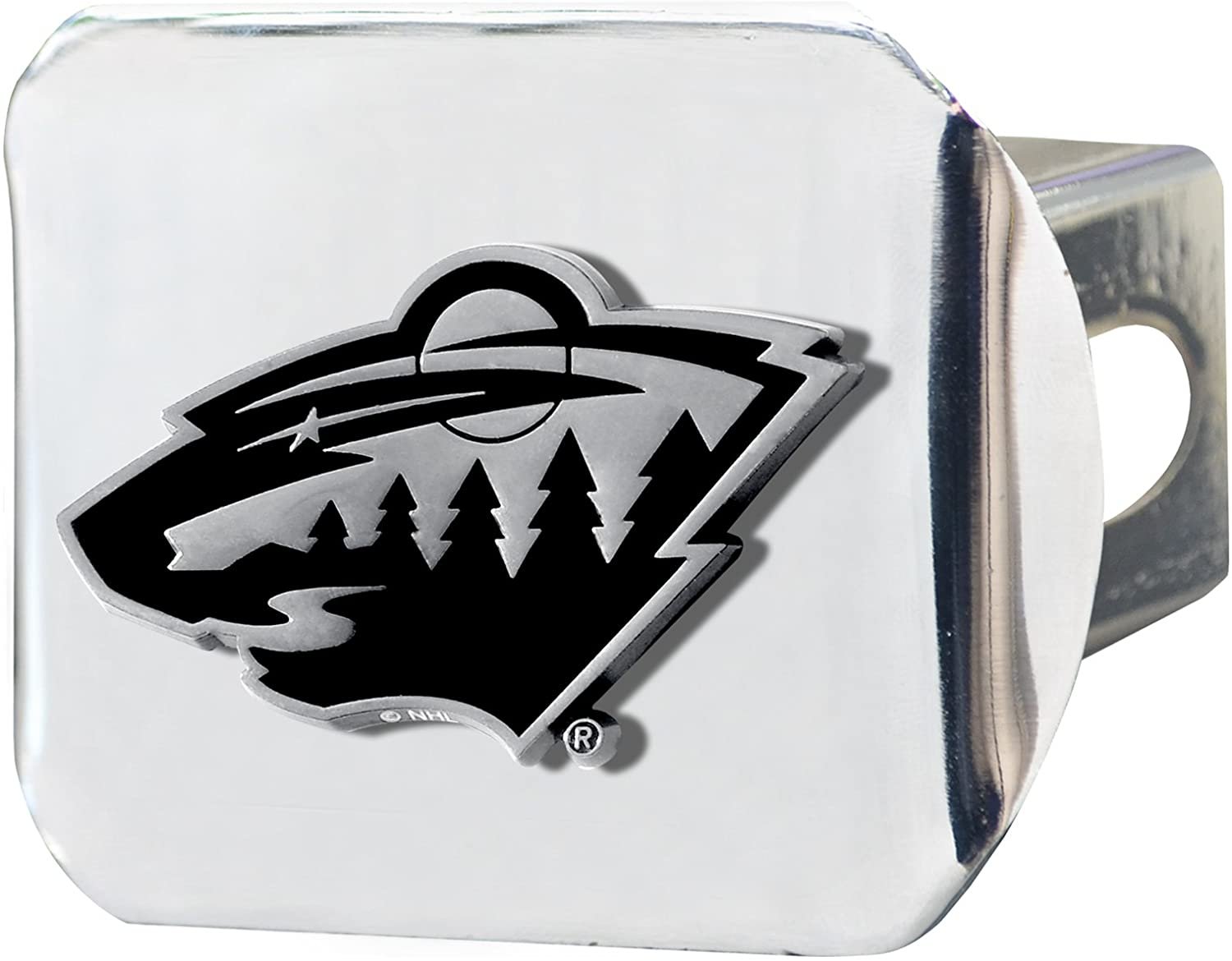 Minnesota Wild Hitch Cover Solid Metal with Raised Chrome Metal Emblem 2" Square Type III